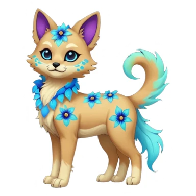 Multicolored gloomy glowing bioluminescent dark edgy gothic spooky cool badass cute adorable pretty cool elegant realistic floral exotic Falvie-Fionbri-fursona, full body sticker