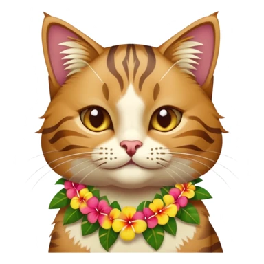 Hawaiian party cat sticker