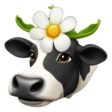 Vaca con flores y jugó  sticker