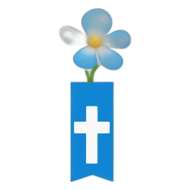 blue flag with 4 lys fower and white cross sticker