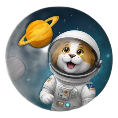 Astronome sur lion sticker