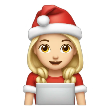 Christmas girl in laptop sticker