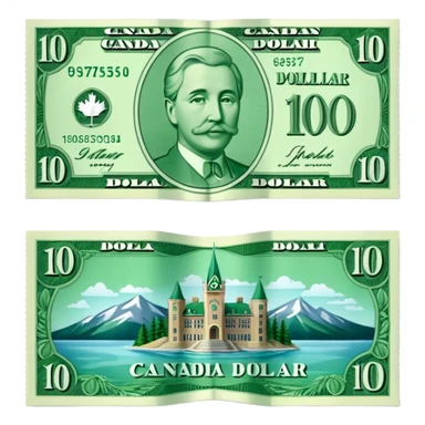 10 Dolar canadiense  sticker