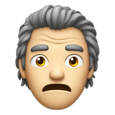 A man that is very angry. His hands are between his hairs and want to pull his hairs sticker