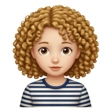 CURLY HAIR GIRL KID IN STRIPES sticker