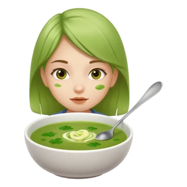 Je veux une fille qui mange une soupe verte sticker
