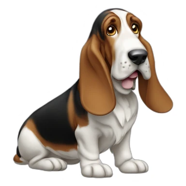Dog basset hound full-body sticker