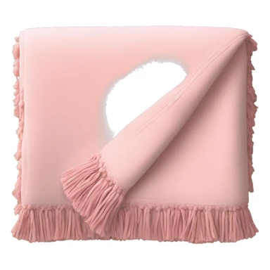 Light pink blanket with pink tassels, folded  sticker