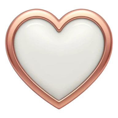 white heart with metallic rose gold border sticker