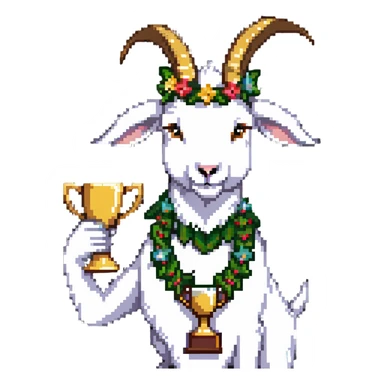 champion goat with trophy sticker