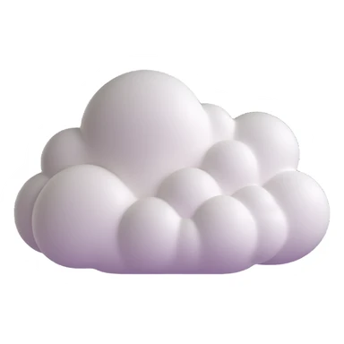 a 3D puffy cloud, soft and rounded, modern look sticker