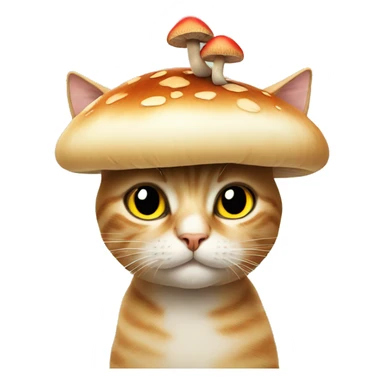 cat with a mushroom on head sticker