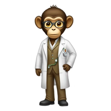monkey scientist full body sticker