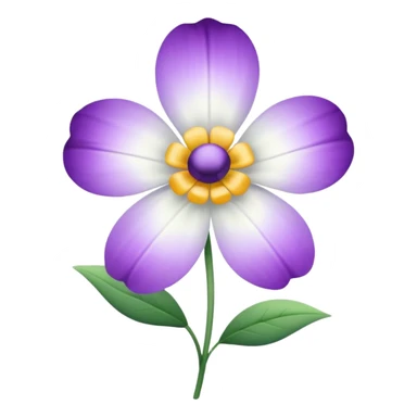 White flower and a purple flower separate  sticker