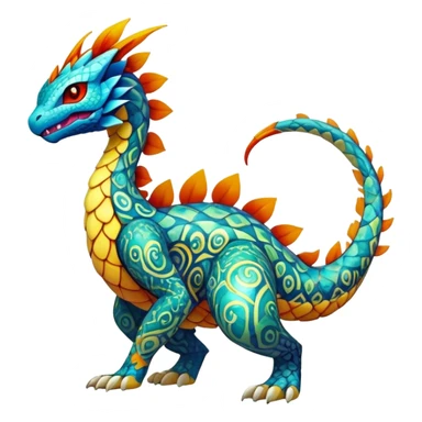 Elemental Exotic Fantasy Pokémon-Fakémon-hybrid-creature (full body) sticker
