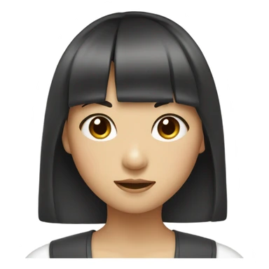 asian girl with bangs sticker