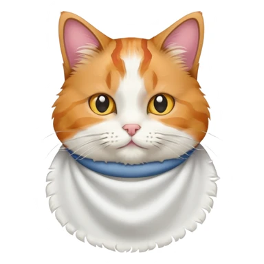 Cat wearing a bib sticker