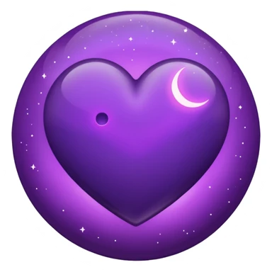 dark purple heart with a purple Moon sticker