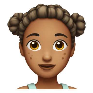 Girl with spots on face and hair in a bun sticker
