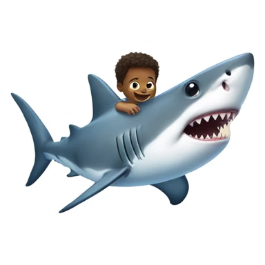 Shark with a baby shark sticker