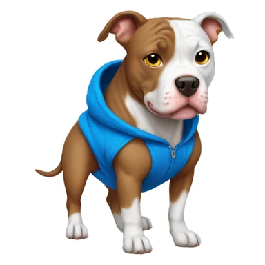 Pitbull dog wearing a blue hoodie sticker