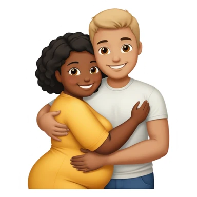 slim short man and fat black woman love sticker