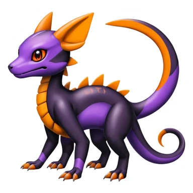 Cute Shiny Guilmon-Salandit-Umbreon-Fakémon-hybrid-creature (full body)  sticker