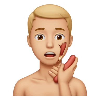 a person fake choking themselves sticker