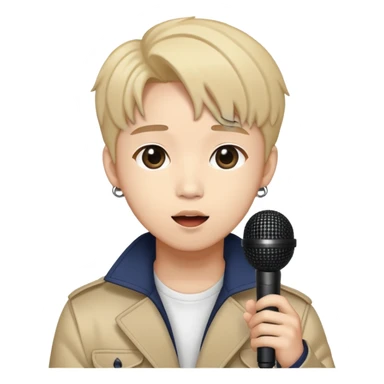 K-pop idol with microphone sticker
