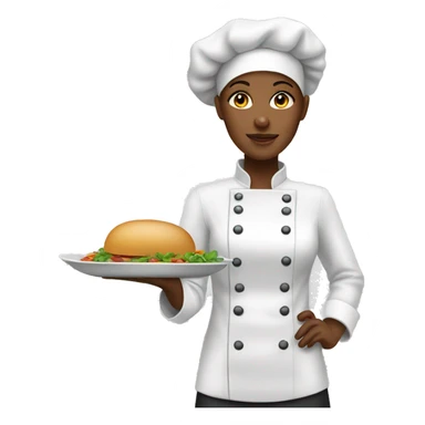 women chef white girl sticker
