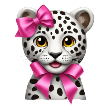 leopardo with ribbon pink  sticker