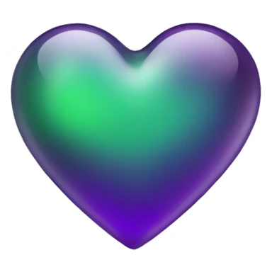 Purple green glass heart  sticker