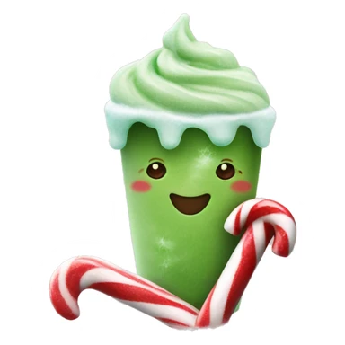 Candy cane Matcha with ice sticker