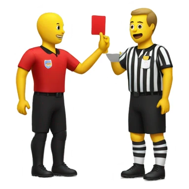 yellow man referee giving a red card sticker