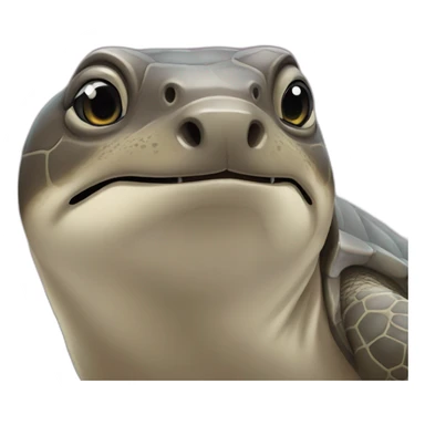 Tortue avec une loutre dessus sticker