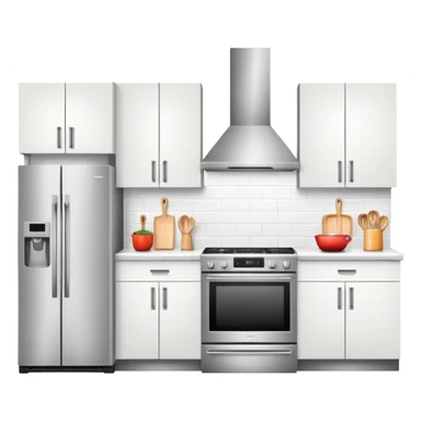 modern kitchen with countertop and appliances sticker