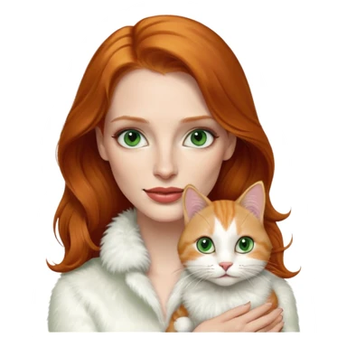 Jessica Chastain, with cute cat sticker