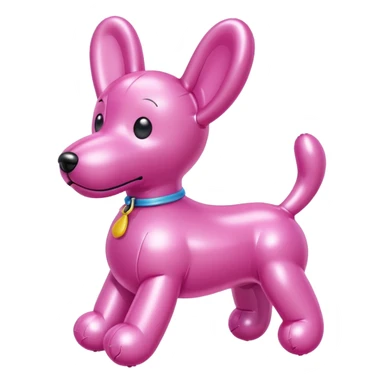Pink balloon animal dog sticker