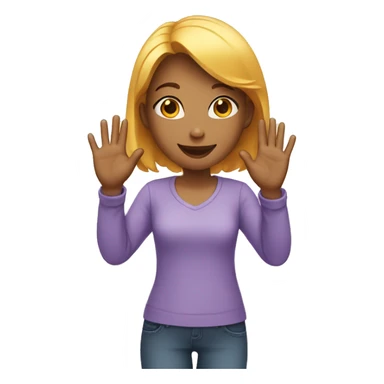 girl saying hi with hands sticker