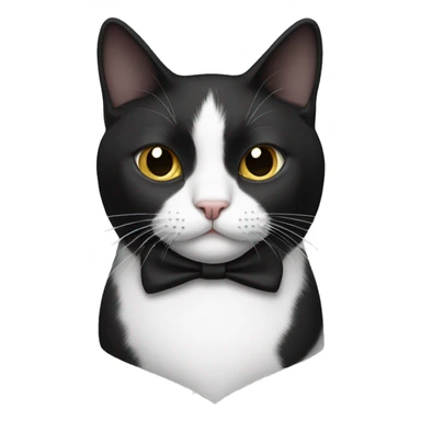 Tuxedo cat with a half white half black mustache sticker
