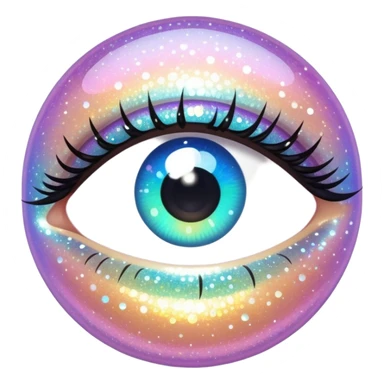 Iridescent big giant glistening glossy sparkly shiny glittery eyes sticker