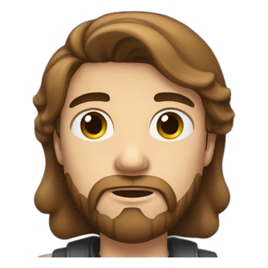 Young man with brown hair and beard, black plugs in the lobe, Tired face expression sticker