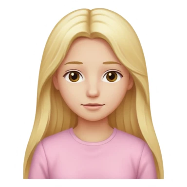 close up back view of long blonde hair and light pink clothes sticker