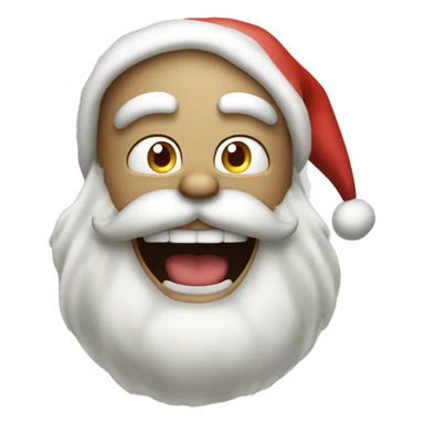 Santa with no hat or beard with a scary giant grin on his face sticker