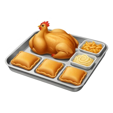 rectangle tray meal with chicken pasts sticker