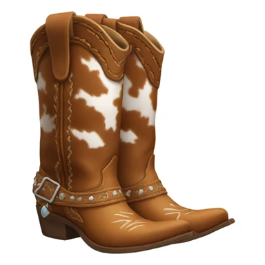 Cowhide cowboy boots sticker