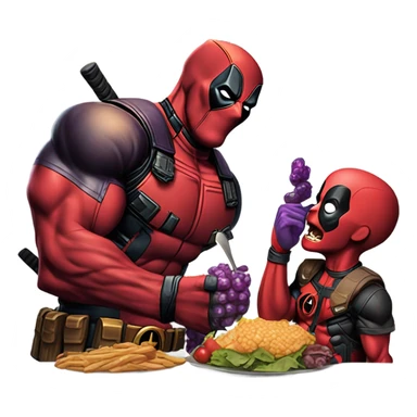 Deadpool eating Thanos  sticker