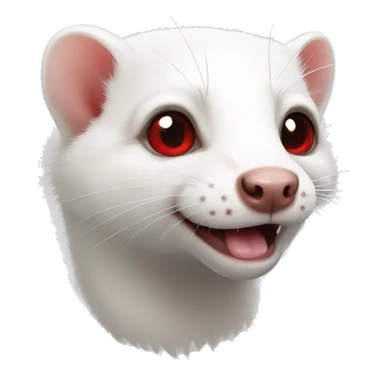 white ferret red eyes  sticker