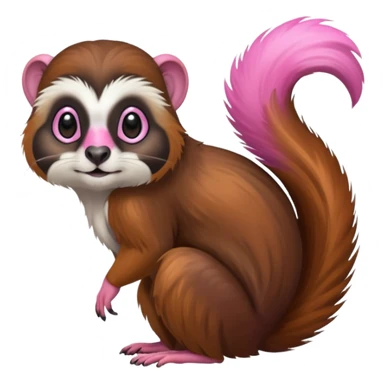 Colorful shiny hyper-realistic cute smooth soft fuzzy Tamarin-Squirrel-hybrid (full body) sticker