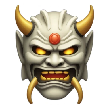 spectral japanese oni mask sticker